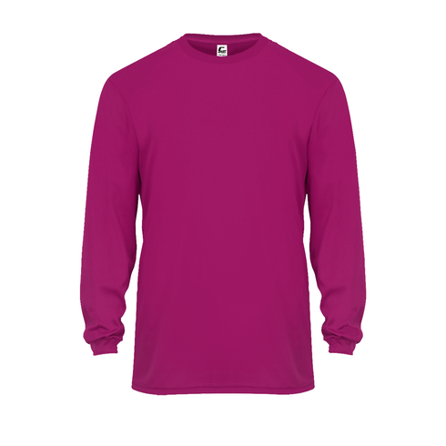 Badger Sport C2 L/S Tee, Sizes 2XL-4XL (510400-001108), Color 'Hot Pink'